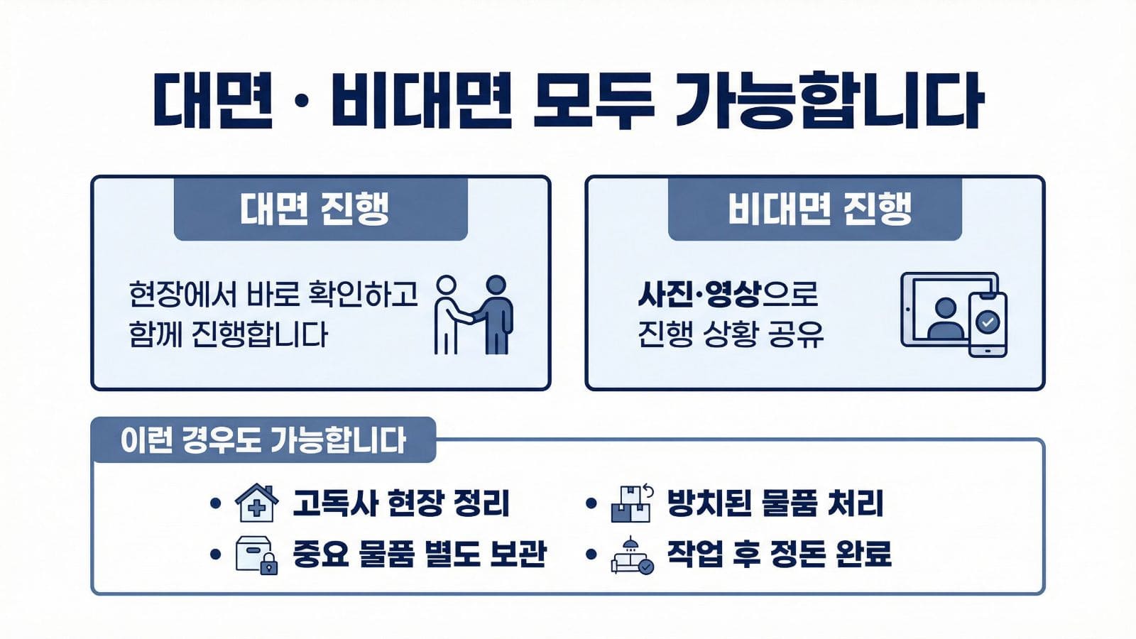 대구 유품정리 대면 비대면 상담 안내 이미지