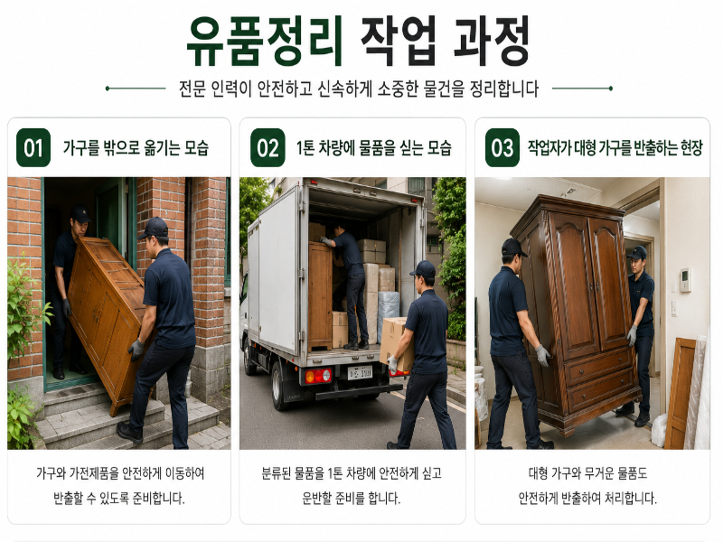 대구유품정리 가구 반출과 차량 적재 작업